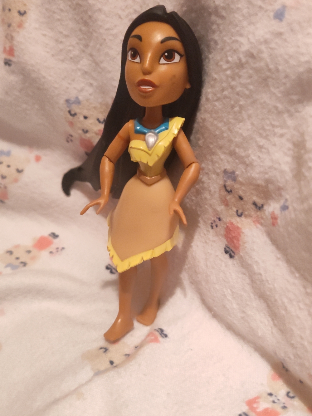 Pocahontas Figurine Doll with Brown Skirt and Yellow Trim